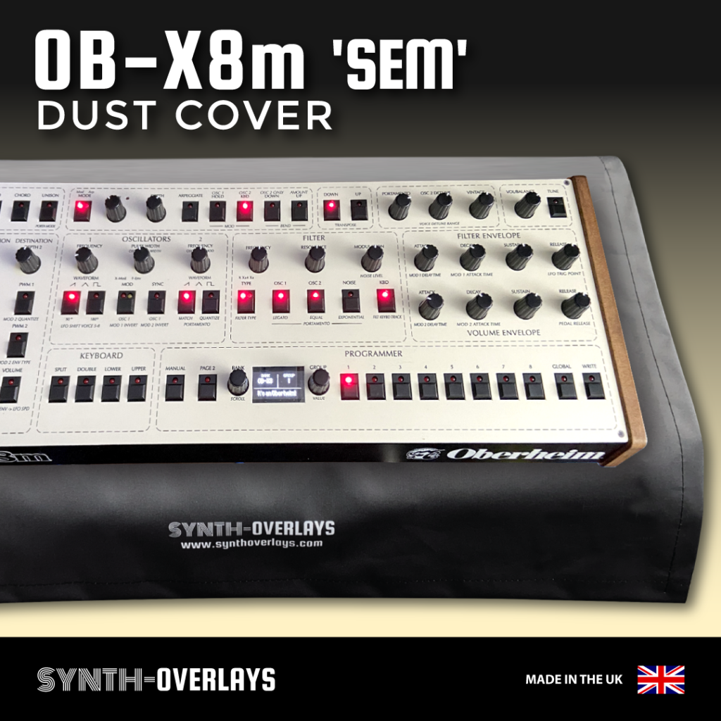 OBX8m ‘SEM’ Dust Cover Synth Overlays